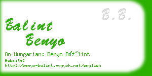 balint benyo business card